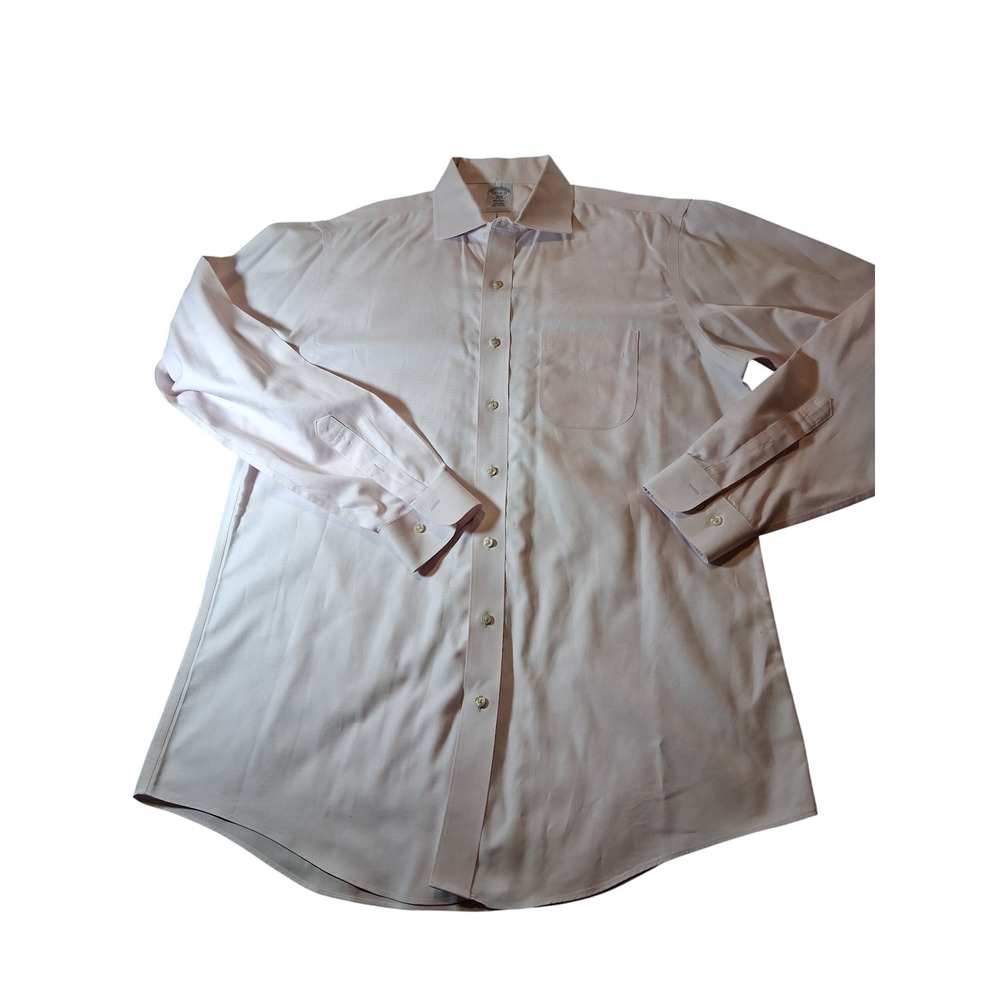 Brooks Brothers 1818 Regent Dress Shirt Mens 16.5 36/37 Pink Non-Iron Cotton